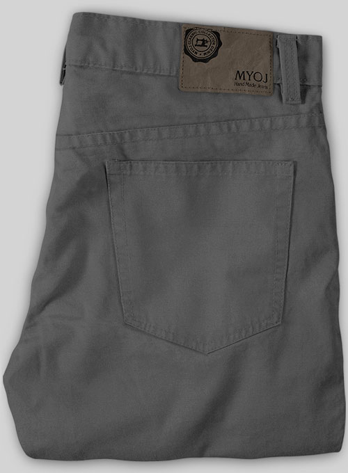 Dark Gray Stretch Chino Jeans - Click Image to Close