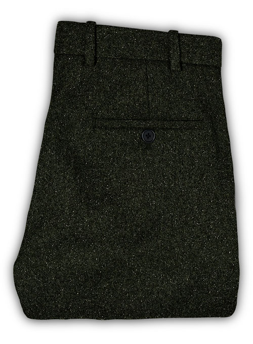 Dark Olive Flecks Donegal Tweed Pants - Click Image to Close
