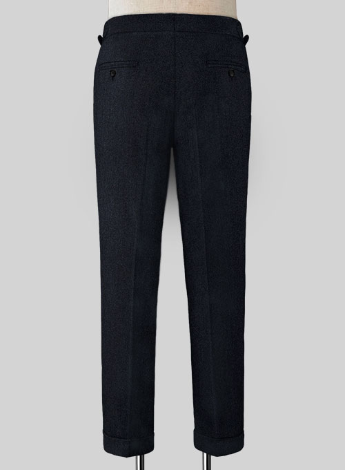 Deep Blue Heavy Highland Tweed Trousers - Click Image to Close