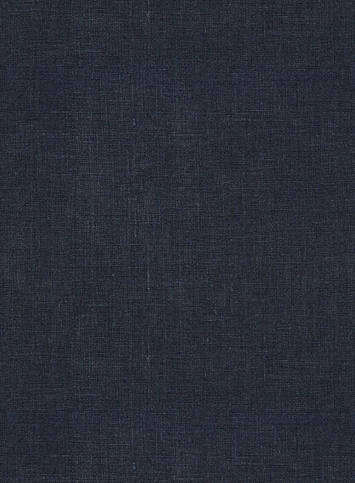 Dark Blue Pure Linen Pants