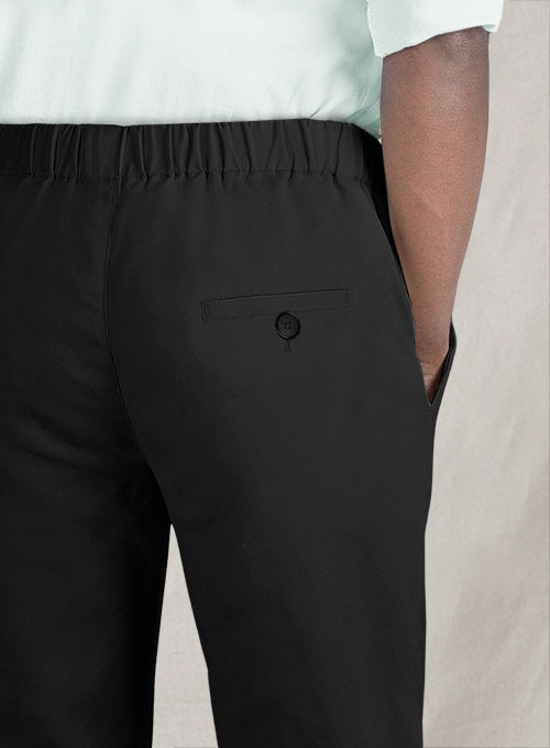 Easy Pants Black Cotton Canvas