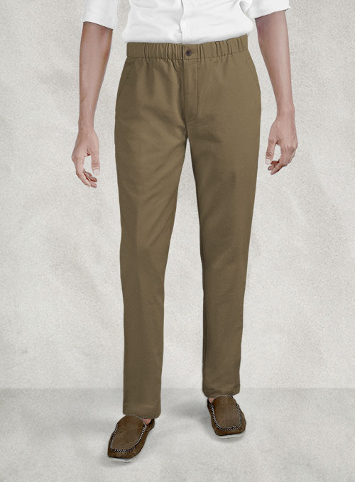 Easy Pants Dark Beige Cotton Canvas