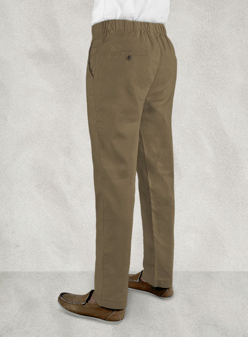 Easy Pants Dark Beige Cotton Canvas