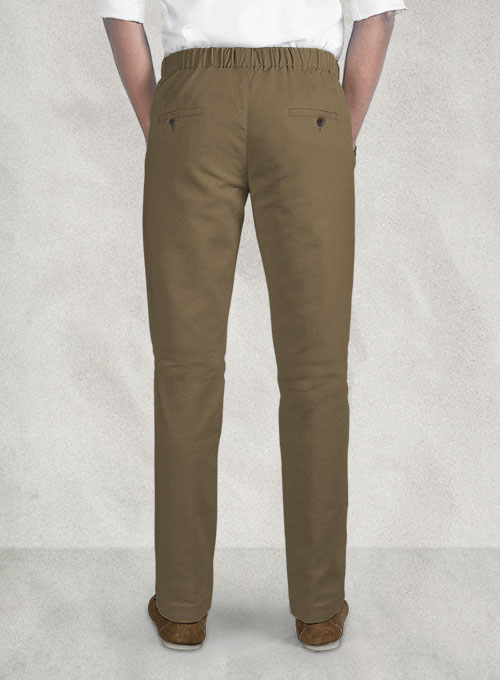 Easy Pants Dark Beige Cotton Canvas - Click Image to Close