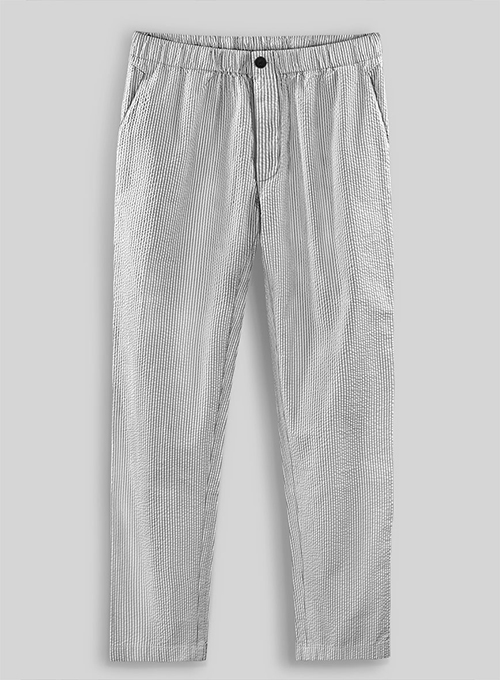 Easy Pants Gray Seersucker