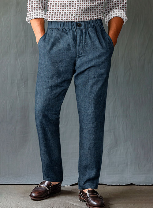 Easy Pants Indigo Blue Pure Linen