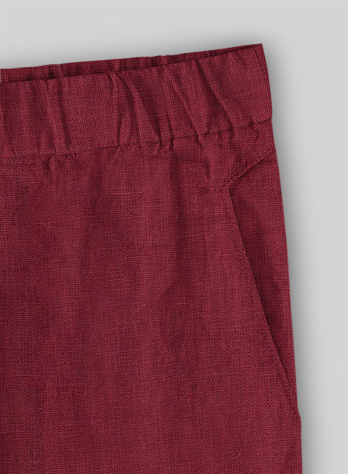 Easy Pants Moscow Maroon Pure Linen