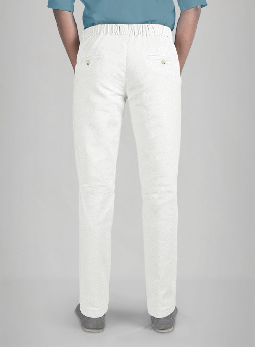 Easy Pants White Cotton Canvas