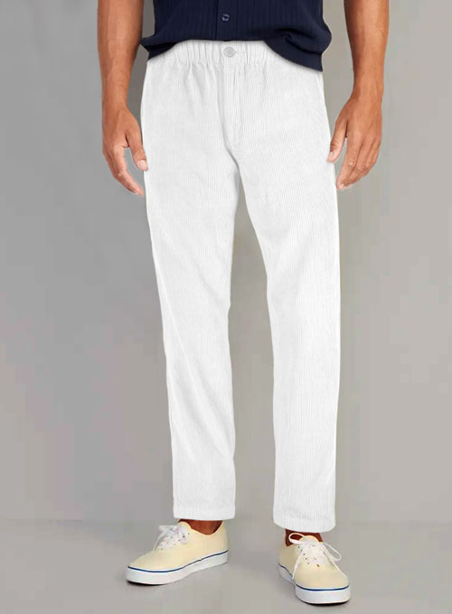 Easy Pants White Corduroy - Click Image to Close