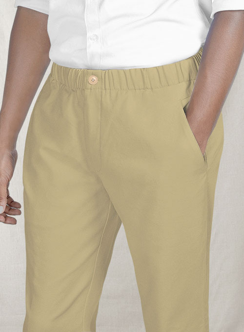 Easy Pants Beige Cotton Canvas