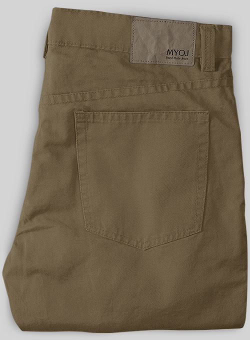 Earthy Brown Cotton Power Stretch Chino Jeans - Click Image to Close