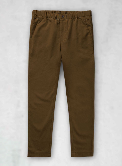 Easy Pants Brown Cotton Canvas