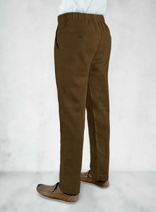 Easy Pants Brown Cotton Canvas - Click Image to Close