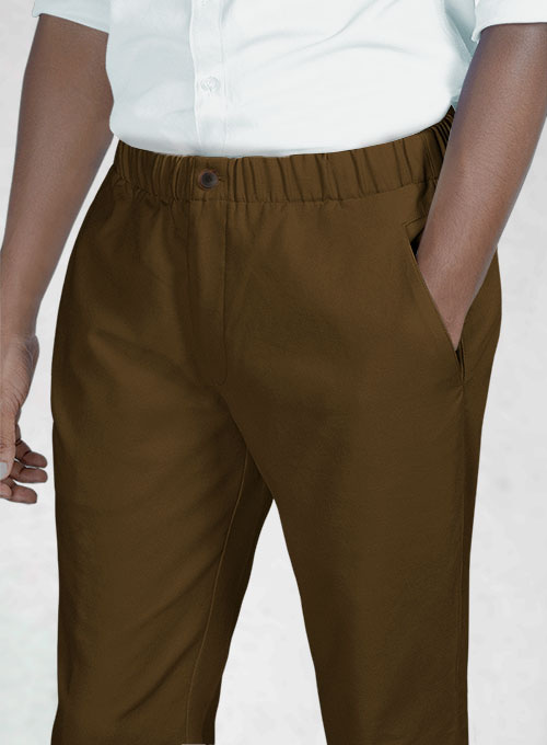 Easy Pants Brown Cotton Canvas - Click Image to Close