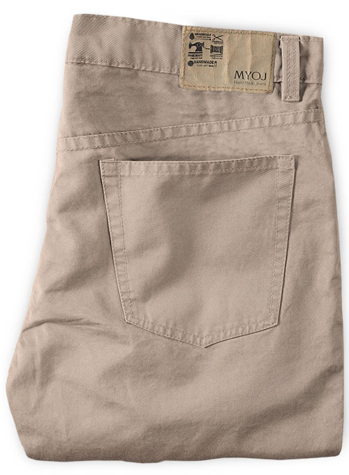 Khaki Chino Jeans With Fit Guarantee - Click Image to Close