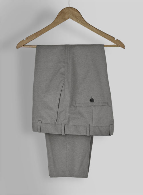 Gray Feather Cotton Canvas Stretch Pants - Click Image to Close