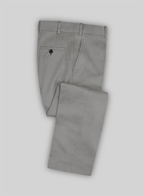 Gray Feather Cotton Canvas Stretch Pants