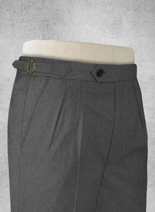 Gray Highland Flannel Wool Trousers