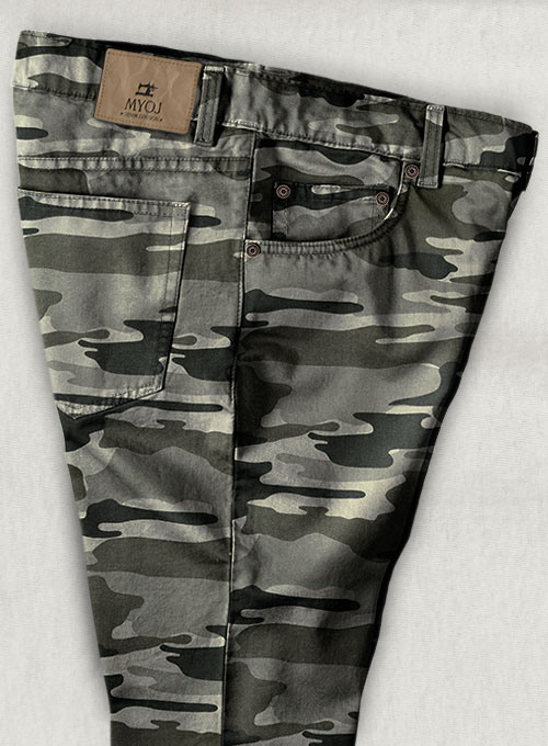 Gray Stretch Camo Jeans - Click Image to Close