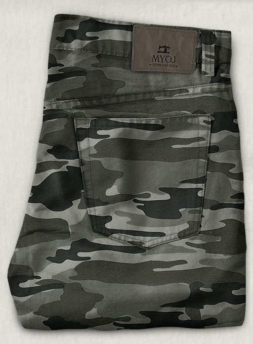 Gray Stretch Camo Jeans - Click Image to Close