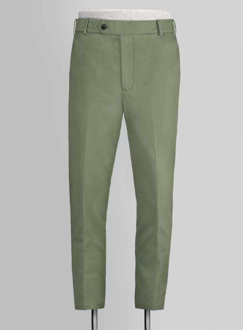 Green Cotton Power Stretch Chino Pants - Click Image to Close