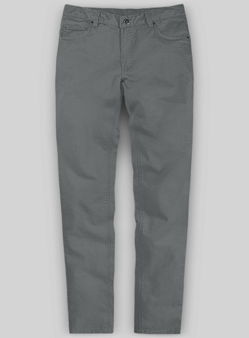 Gray Cotton Power Stretch Chino Jeans