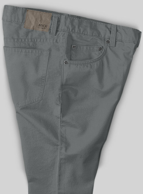 Gray Cotton Power Stretch Chino Jeans - Click Image to Close