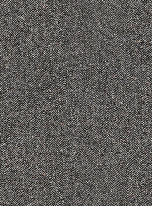 Gray Herringbone Flecks Donegal Highland Tweed Trousers - Click Image to Close