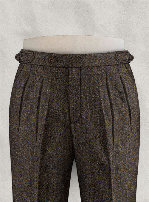 Haberdasher Brown Tweed Highland Tweed Trousers - Click Image to Close