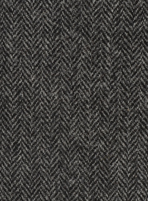 Harris Tweed Dark Gray Herringbone Pants - Click Image to Close