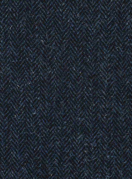 Harris Tweed Dark Blue Herringbone Highland Trousers