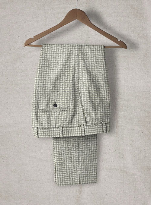 Houndstooth Light Gray Tweed Pants