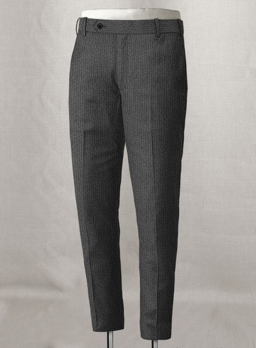 Herringbone Gray Flannel Wool Pants - Click Image to Close