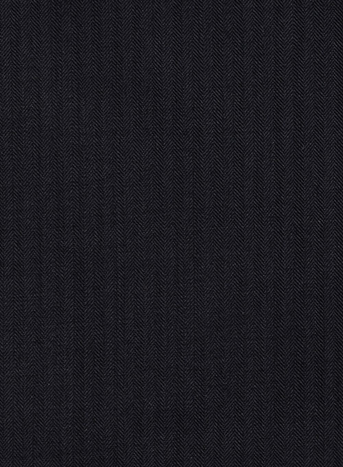 Herringbone Wool Blue Pants - Click Image to Close