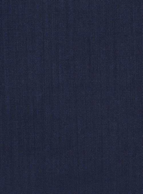 Herringbone Wool Royal Blue Pants