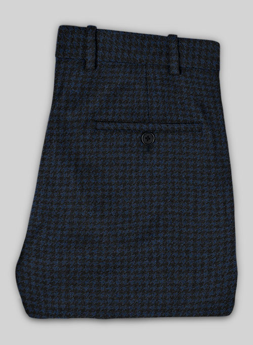 Houndstooth Dark Blue Tweed Pants - Click Image to Close