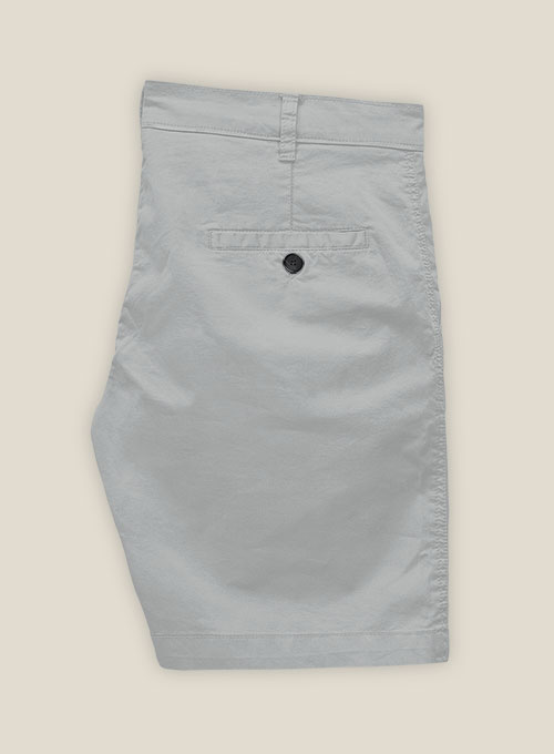 Ice Gray Cotton Power Stretch Chino Shorts