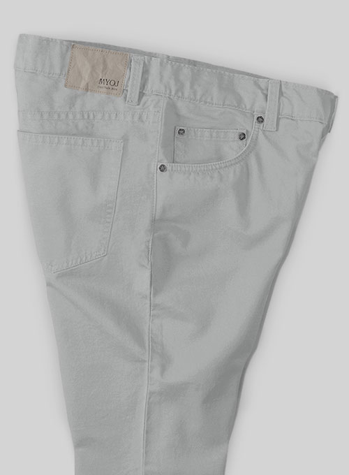 Ice Gray Cotton Power Stretch Chino Jeans - Click Image to Close