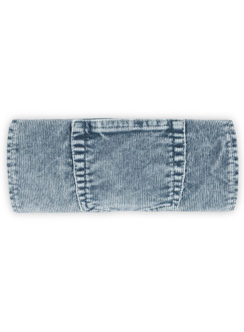 Indigo Corduroy Stretch Jeans - Blast Wash - Click Image to Close