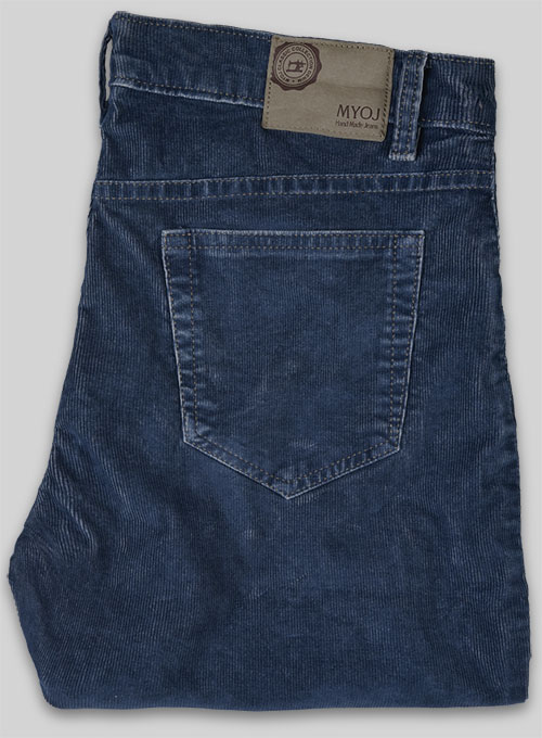 Indigo Corduroy Stretch Jeans - Denim-X - Click Image to Close