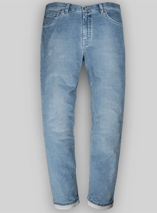 Indigo Corduroy Stretch Jeans - Light Blue : Made To Measure Custom Jeans  For Men & Women, MakeYourOwnJeans®