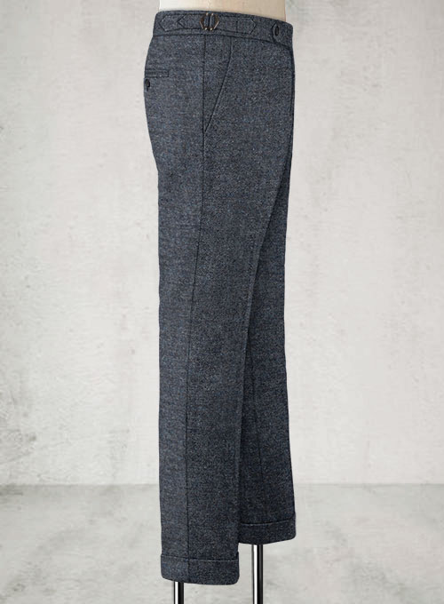 Indigo Blue Highland Tweed Trousers - Click Image to Close