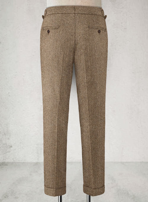 Irish Brown Herringbone Tweed Pants