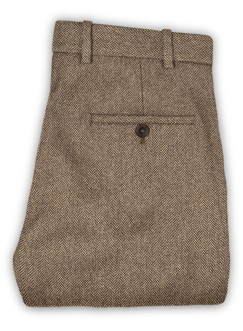 Irish Brown Herringbone Tweed Pants