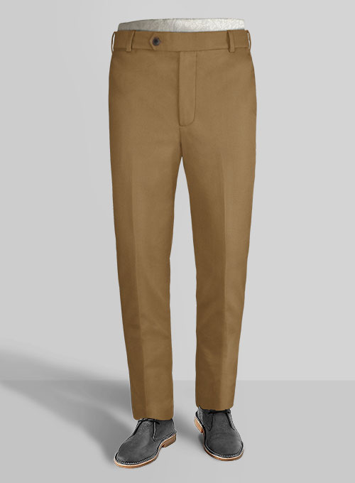 Italian Brushed Cotton Tan Pants