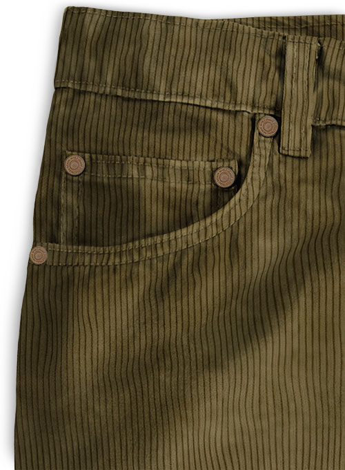 Italian Beige Thick Corduroy Jeans - 8 Wales