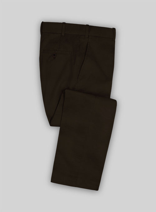 Italian Dark Brown Cotton Stretch Pants