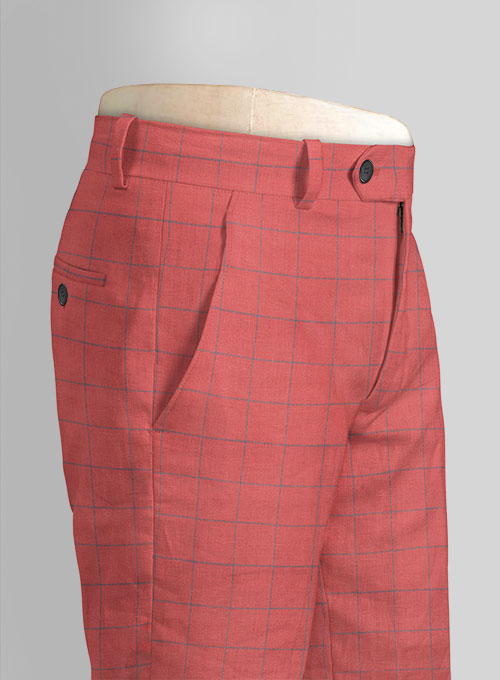 Italian Linen Mutea Checks Pants