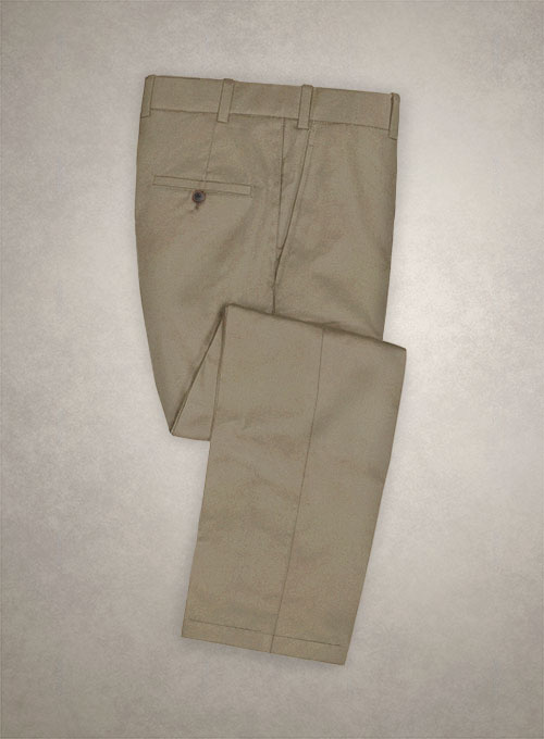 Italian Stone Khaki Cotton Stretch Pants