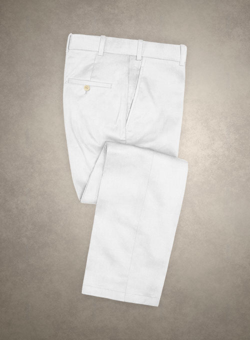 Italian White Cotton Stretch Pants